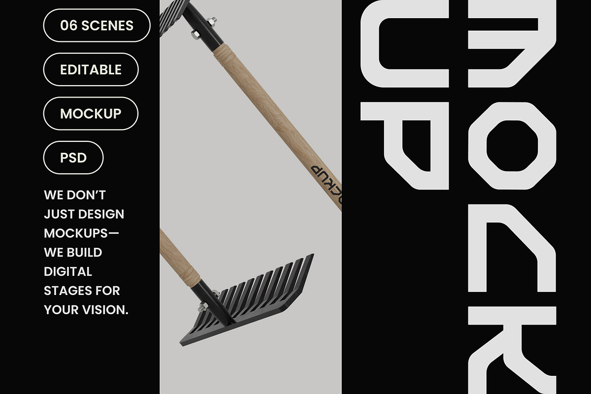 Iron Rake Mockup, a Household Mockup by hiddemaru (Photo 4 of 4)