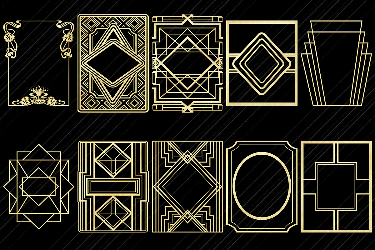 Art Deco/Nouveau Gold Foil Elements, an Illustration by FrankiesDaughtersDesign (Photo 4 of 4)