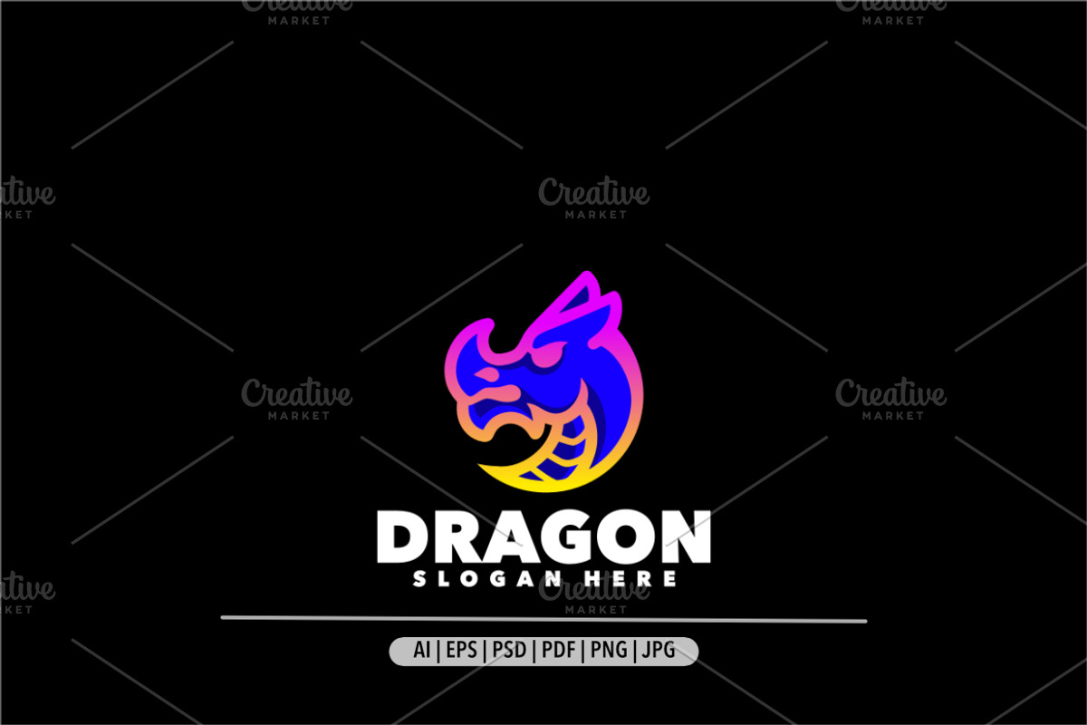Dragon gradient logo modern, a Branding & Logo Template by Bayuktx
