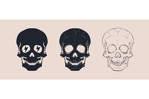 Death Skull Crossbones set, an Illustration by Foxys Graphic