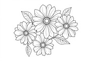 Flower Outline Art Printable bundle, an Illustration by yasushie (Thumbnail 7 of 9)