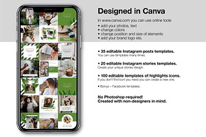 Green CANVA Instagram Template Kit