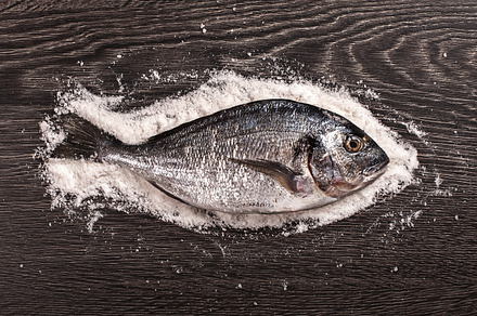 Fresh dorado fish on dark wooden background stock photo containing background preview 6