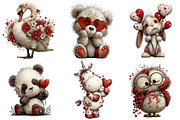 Valentine Whimsical Animals Clipart, an Illustration by Dream Creation (Thumbnail 4 of 8)