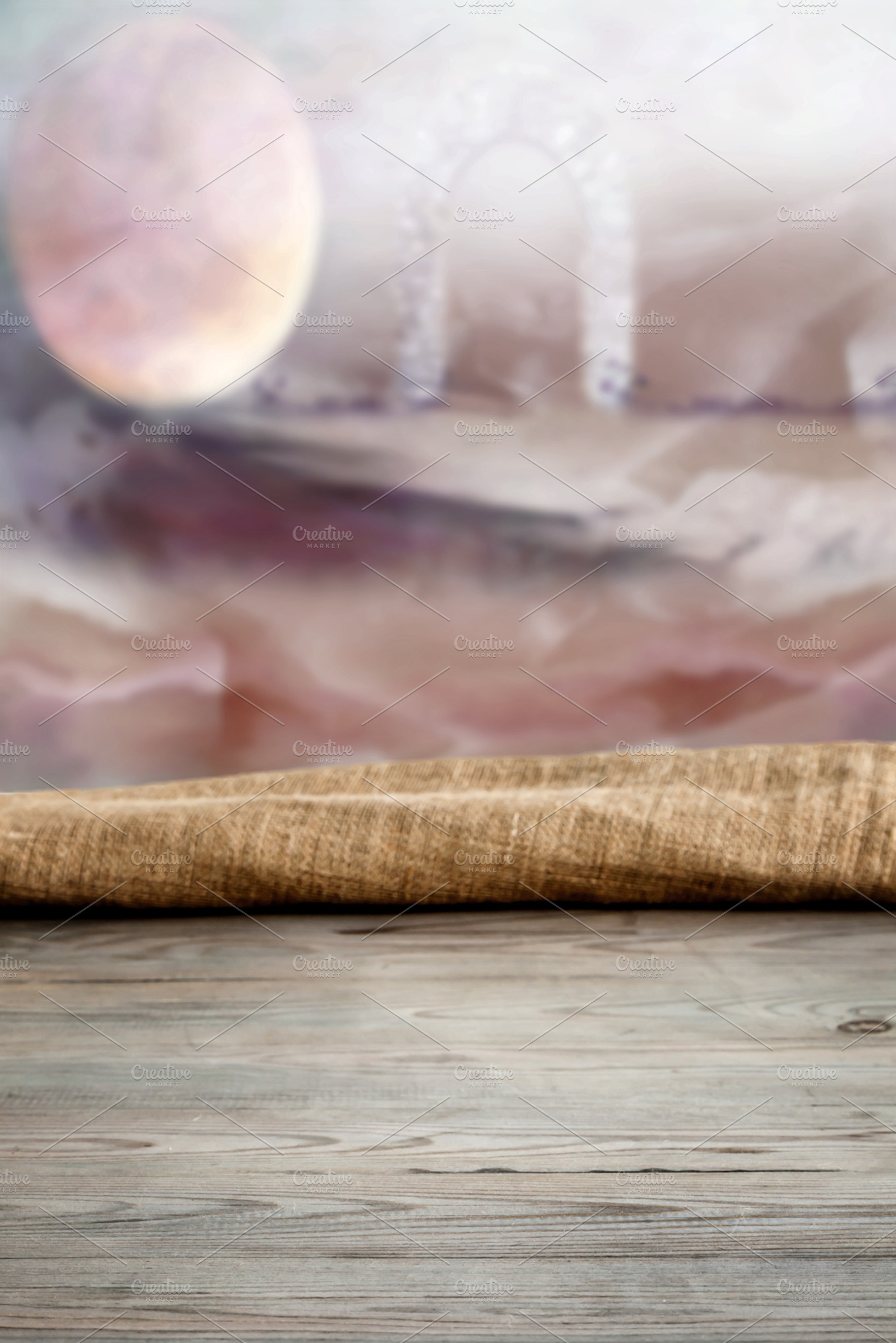 Wooden table with background featuring table, wooden, and ad, an ...