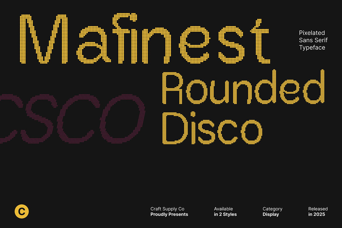 Mafinest Rounded Disco, a Sans Serif Font by Craft Supply Co. (Photo 1 of 8)