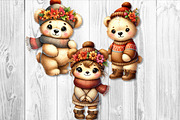 Cute Autumn Bear Clipart Sublimation, a Seasonal Illustration by V Design Creator (Thumbnail 5 of 7)