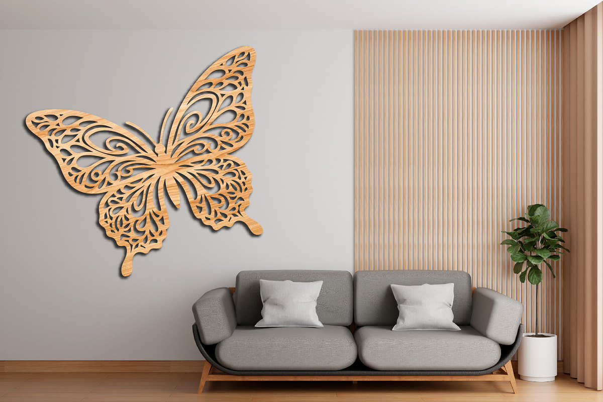 Floral Butterfly Laser Cut Design, a Graphic by Pixels.Craft (Photo 2 of 3)
