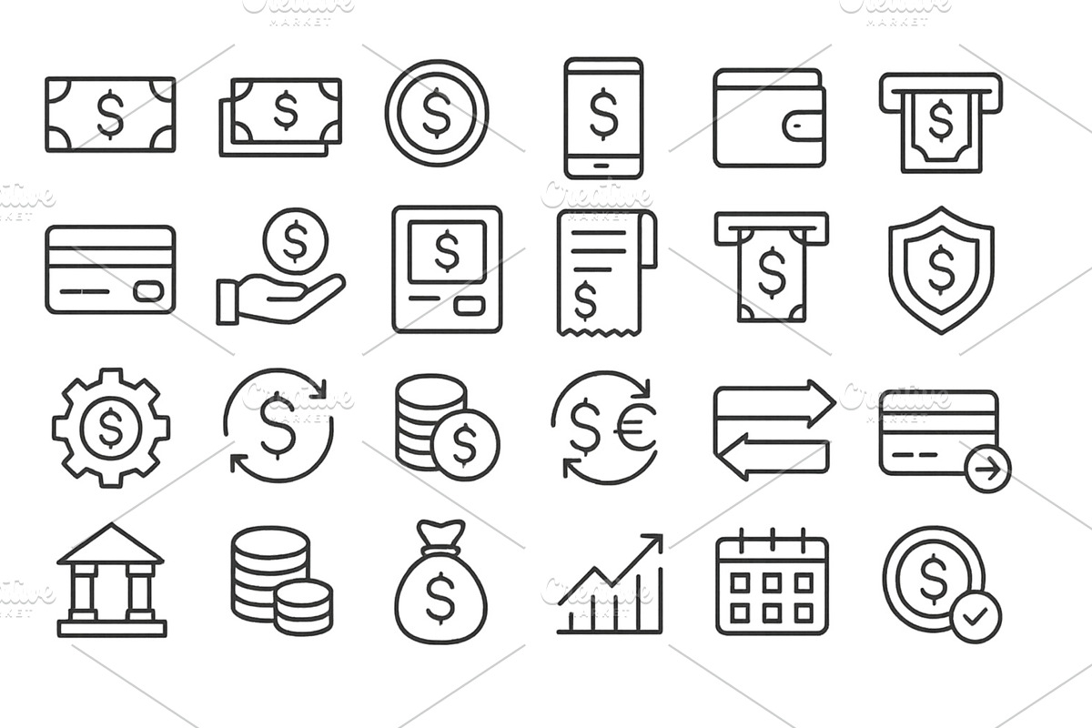 Set of web icons illustrating, a Finance Illustration by ZinetroN