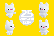 Gif animation kawaii character set, a Work Illustration by Jenya Porechenskaya (Thumbnail 1 of 2)