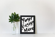 Black Frame 8x10 Mockup Styled Photo, a Print Template by Pretty Techie (Thumbnail 1 of 2)