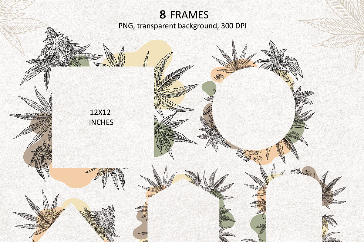 CANNABIS / MARIJUANA BUNDLE, a Decorative Illustration by Elena_Sedova (Photo 28 of 30)