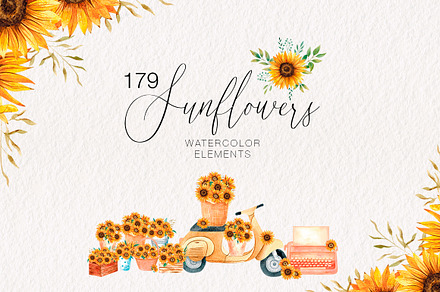 Watercolor Sunflowers Collection
