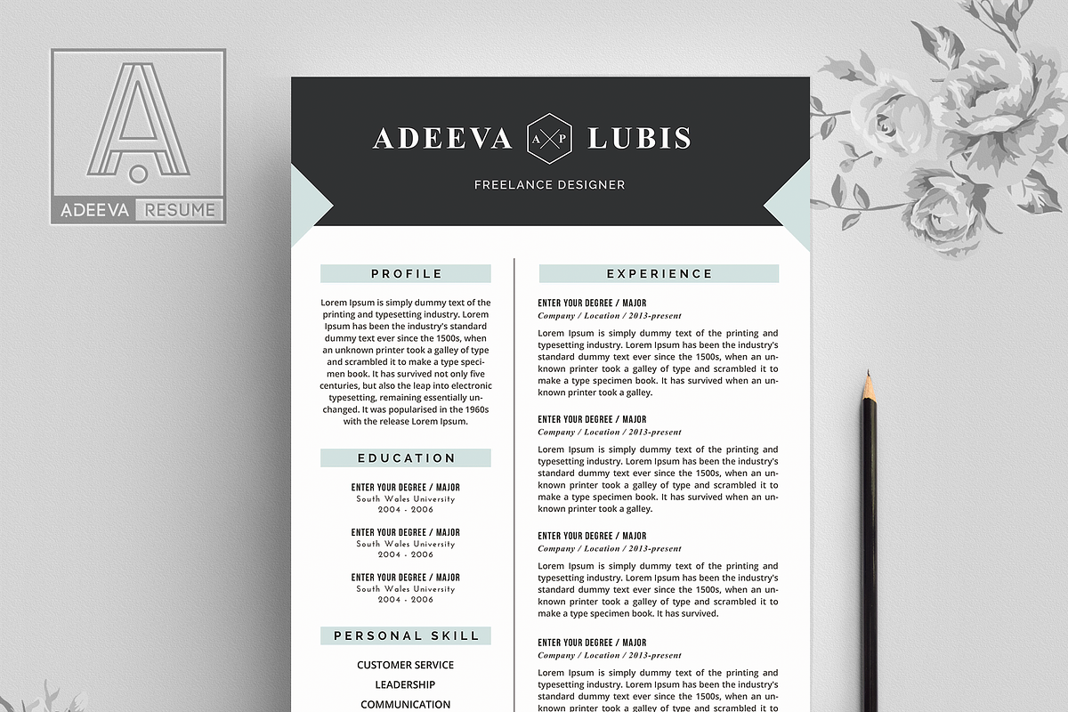 Modern Resume Template Lubis, a Resume Template by AdeevaResume (Photo 3 of 4)