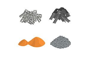 Realistic 3d Building Materials Set.