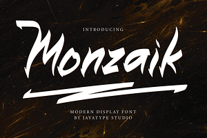 Monzaik a display font, a Handwritten Font by Javatype Studio