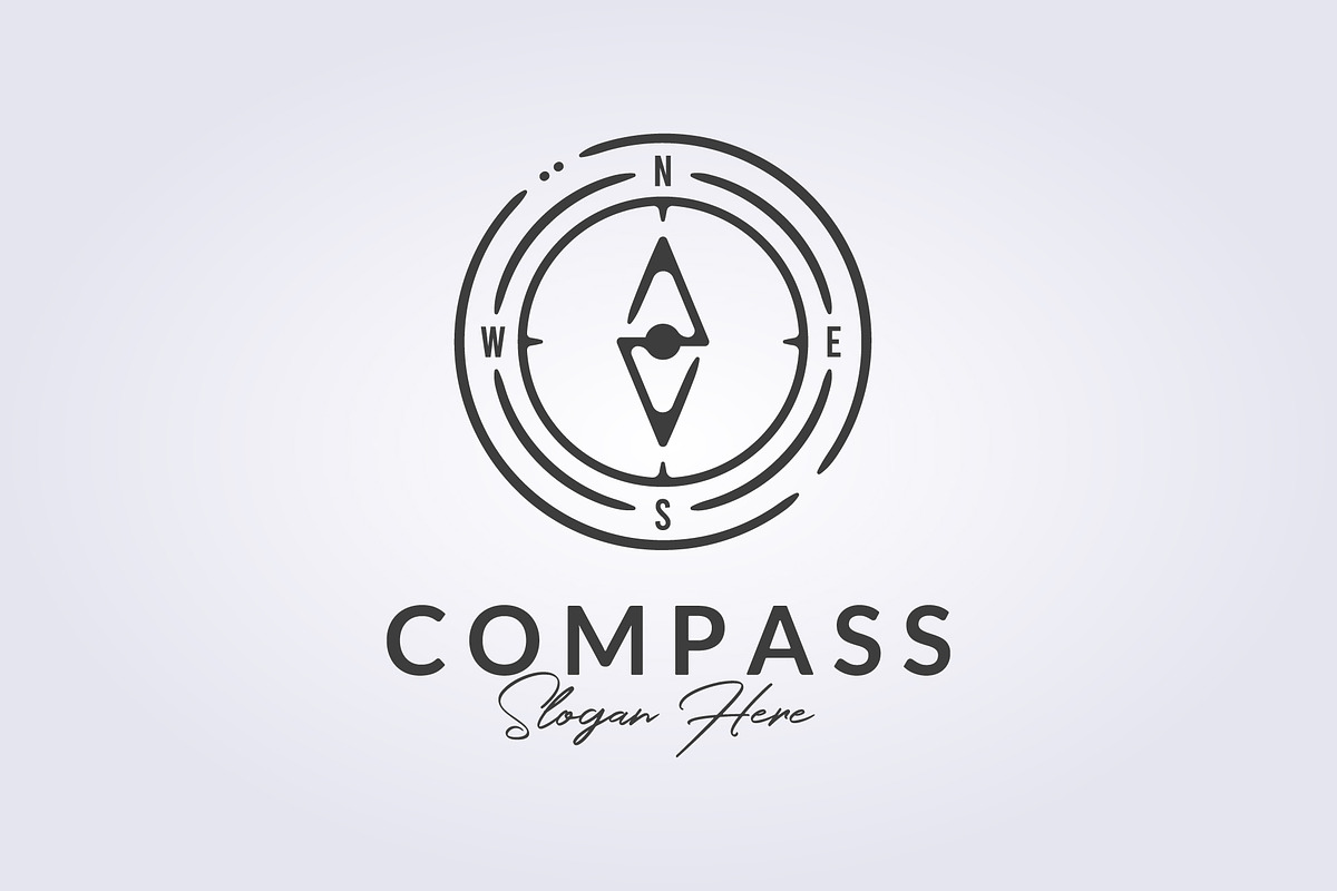 outline compass logo vector, a Branding & Logo Template by Lodzrov