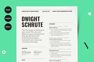 Resume Template Word Pages InDesign, a Resume Template by More Profesh