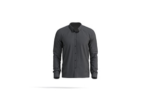 Black Men Dress Shirt 3D Model