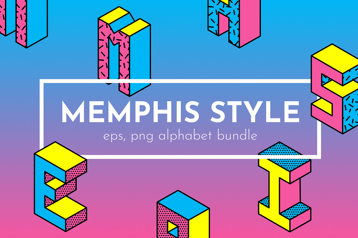 MEMPHIS STYLE ALPHABET BUNDLE, an Object Graphic by Igor Havok