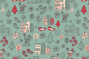 Winter seamless patterns.