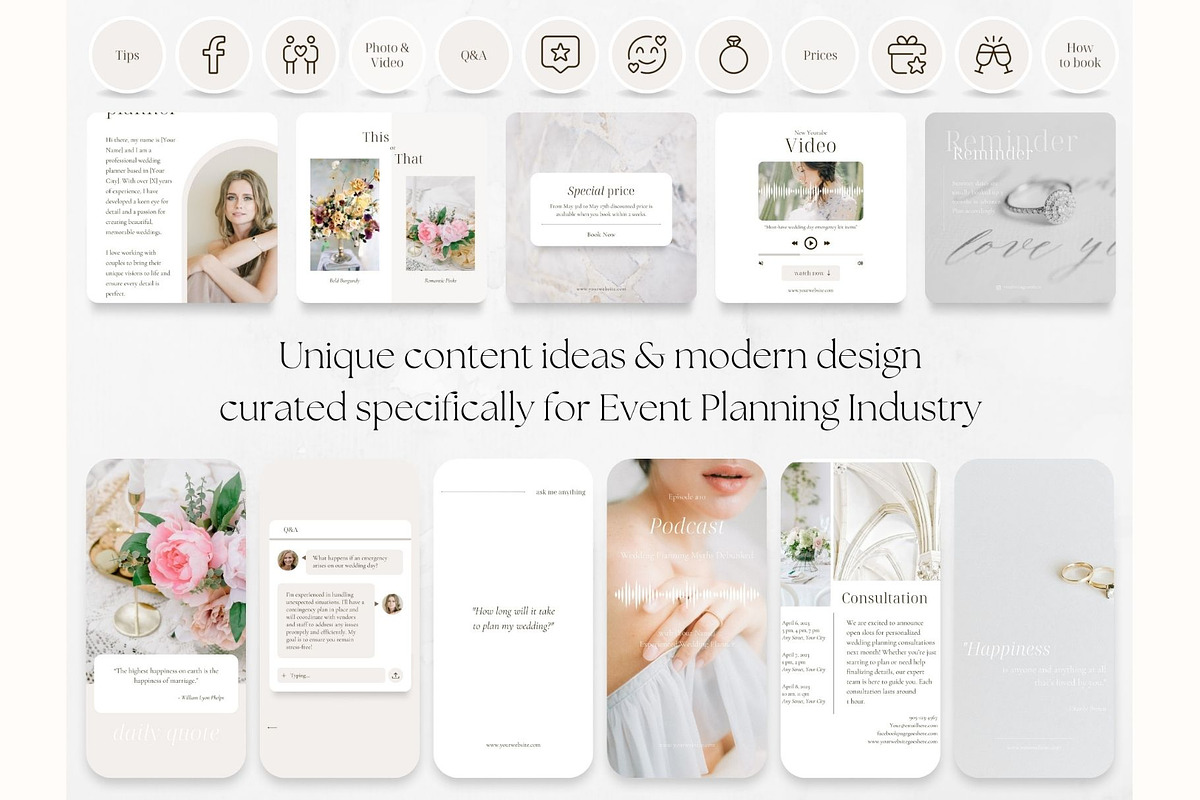 240 Wedding Event Planer BUNDLE, a Social Media Template by PatternLab. (Photo 8 of 9)