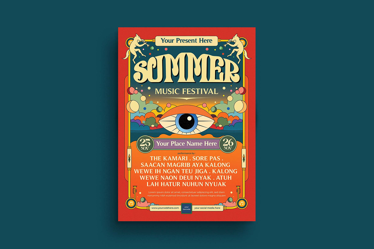 Summer Music Festival Flyer By rezam, a Flyer Template by megarez (Photo 2 of 3)