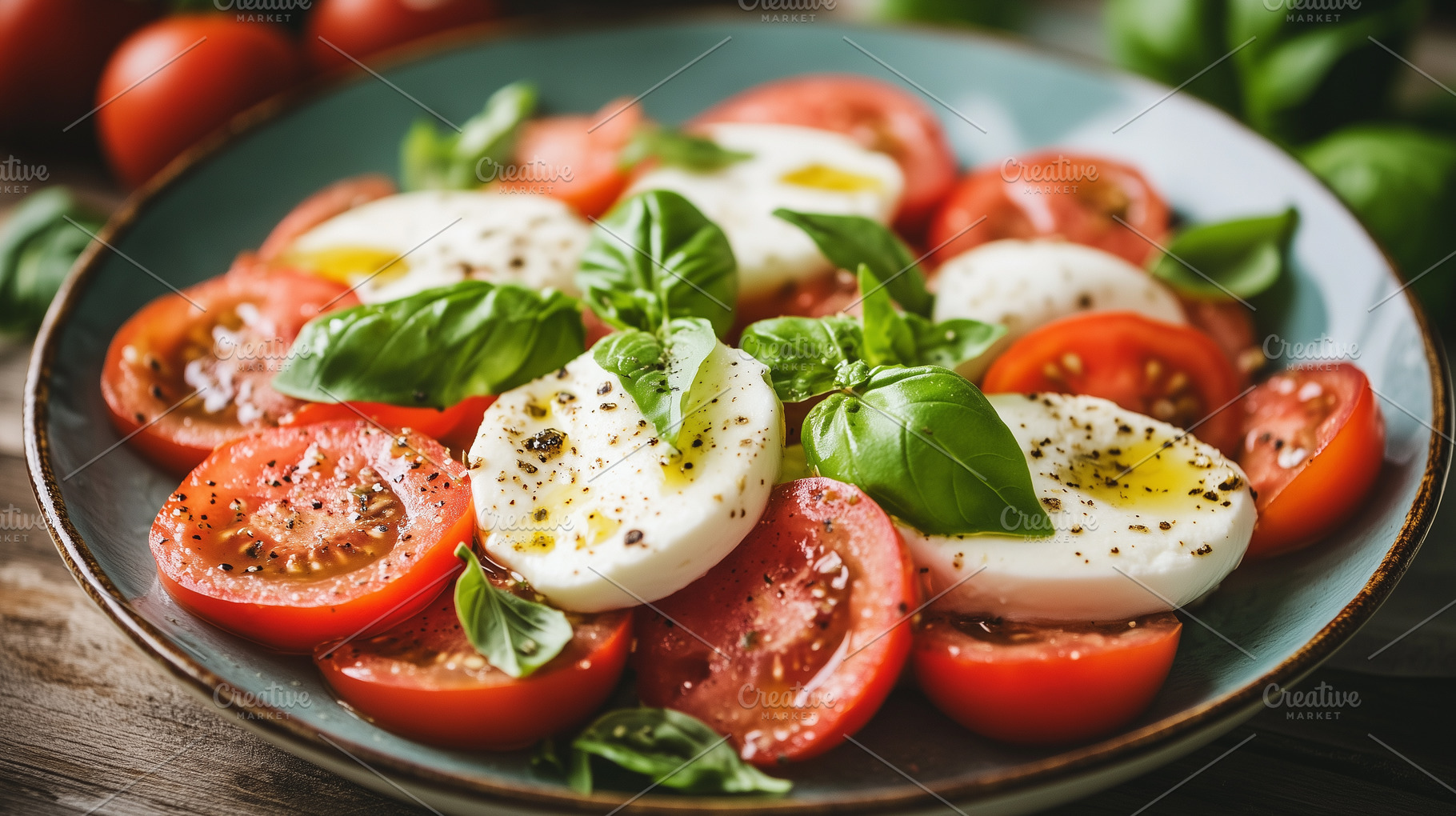 Caprese salad with summer tomatoes, a Food & Drink Photo by MistyDay