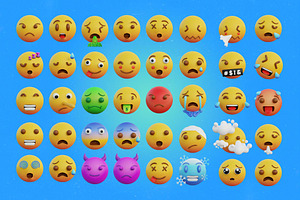 3D Emoticon Icons Pack