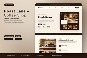 Coffee Shop Landing Page, an UI Kit Template by Pitchlook.Studio