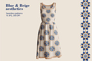 Pattern set Blue and Beige aesthetic, a Pattern Graphic by L- design studio (Thumbnail 3 of 6)