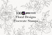 Procreate flower stamp, a Brush Add-On by AnnaPolitmerskaja (Thumbnail 1 of 6)