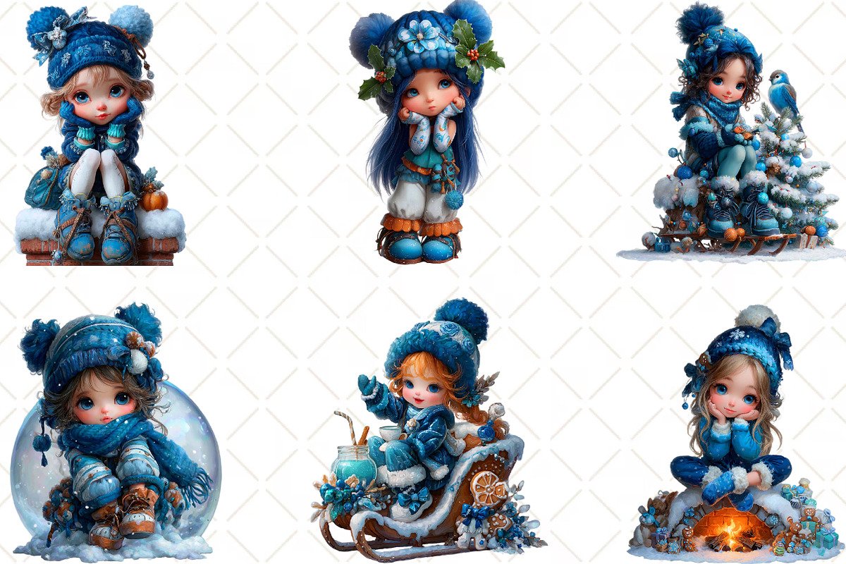 Winter Girl Clipart, an Illustration by Black Bird Studio (Photo 5 of 6)