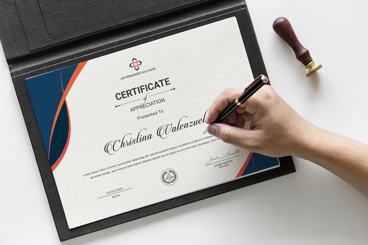 Certificate Template, a Stationery Template by ResumeDevisers (Photo 7 of 8)