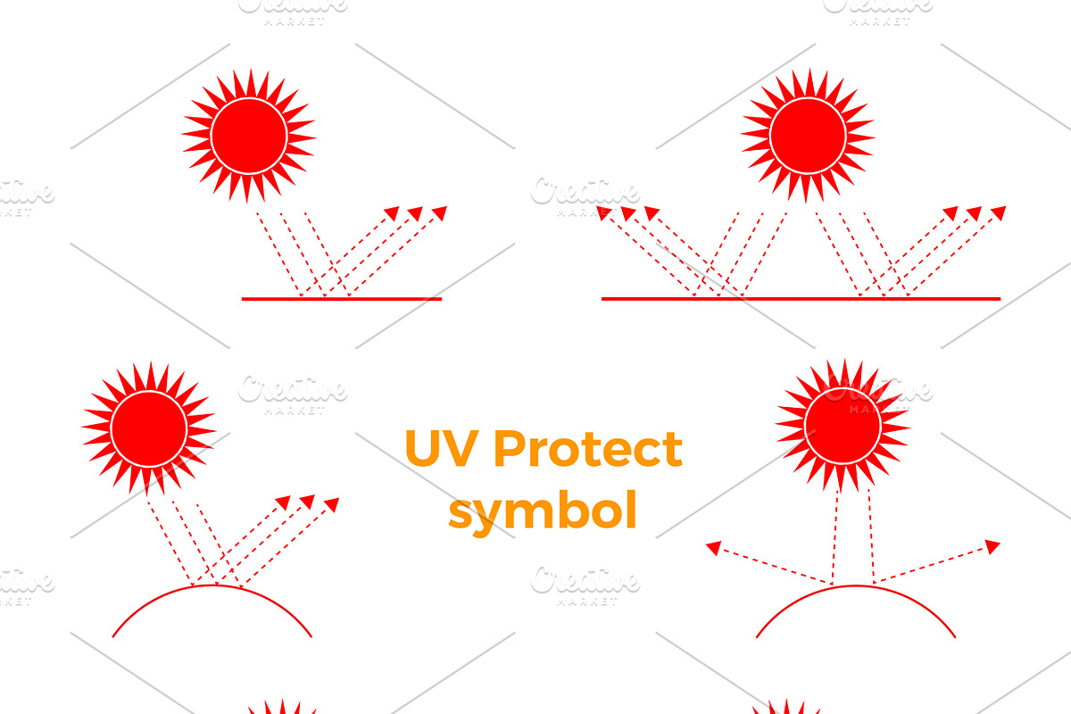 UV protection symbole 6 icons set, an Outline Icon by PeoGeo Creative (Photo 2 of 2)
