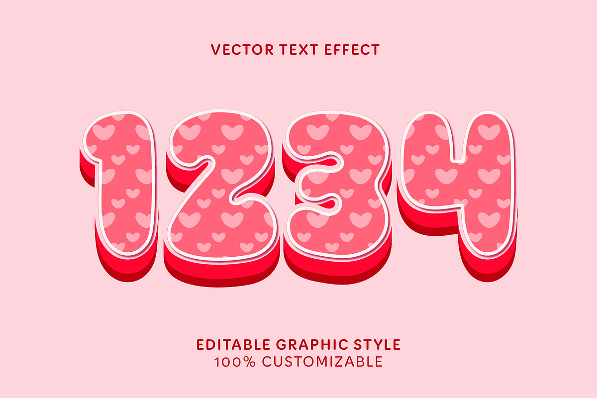 Hearts Love Bubble Text Effect preview 2